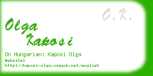 olga kaposi business card